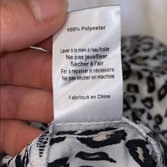 Lush black, white, and tan animal print ruffle midi skirt | Sz XS - Picture 7 of 8